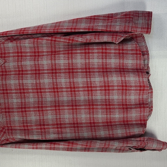 Vans Top Long Sleeve Button-Down Flannel Plaid Collar Red Gray Size Medium - Picture 8 of 9